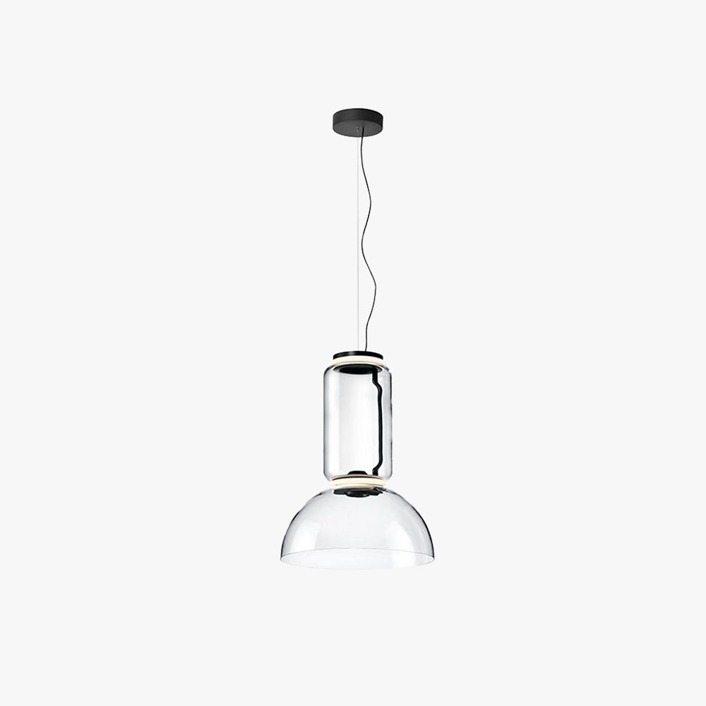 Valentina Luminaires Suspensions LED Cylindre Minimalisme Métal/Verre Transparent Salon/Chambre à Coucher