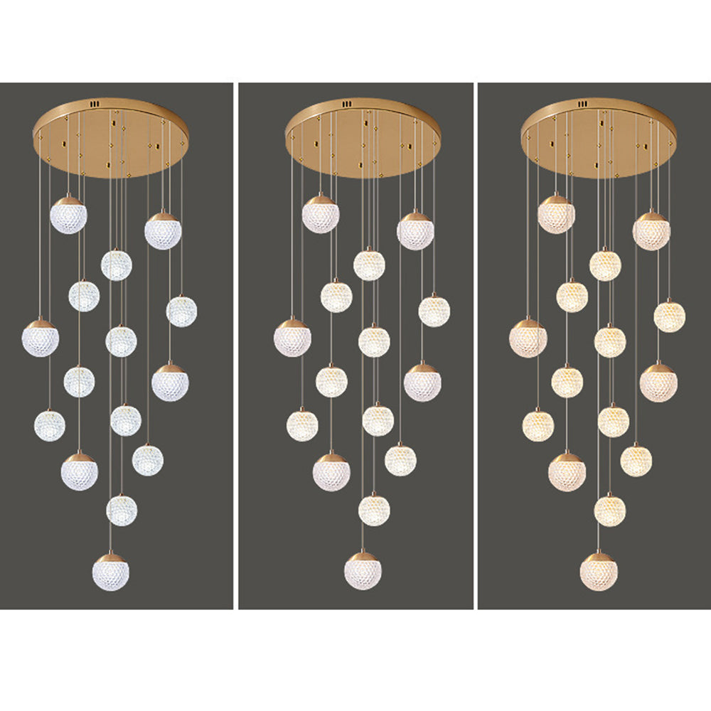 Arisha Luminaires Suspensions Multi/Bulle Moderne Métal/Acrylique Doré Chambre à Coucher