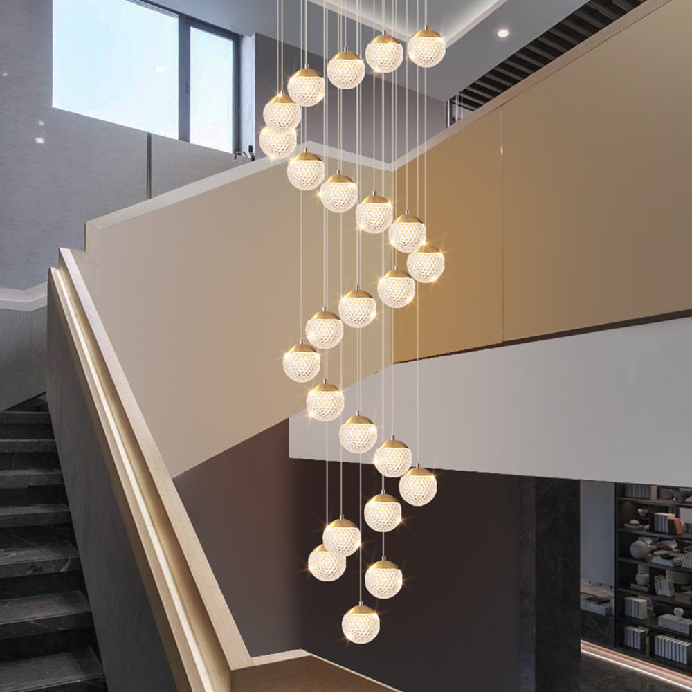 Arisha Luminaires Suspensions Multi/Bulle Moderne Métal/Acrylique Doré Chambre à Coucher
