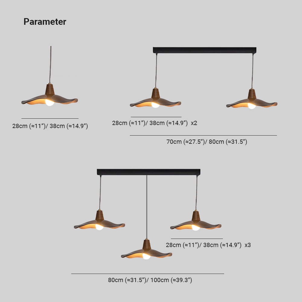 Arisha Suspension Vague Minimaliste, Resine, Marron, Salon