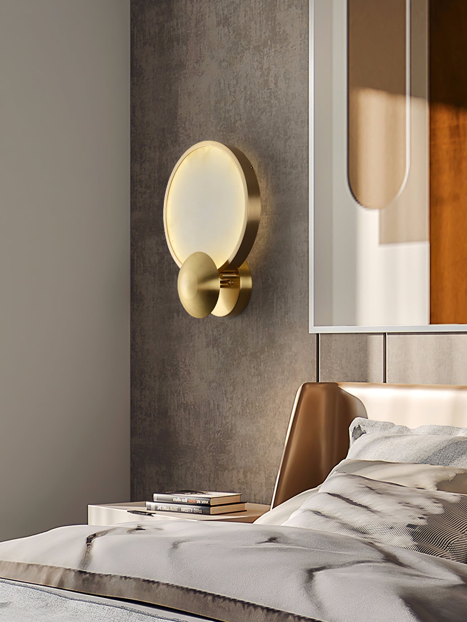 Sol Alabaster Brass Wall Light - Letslighting