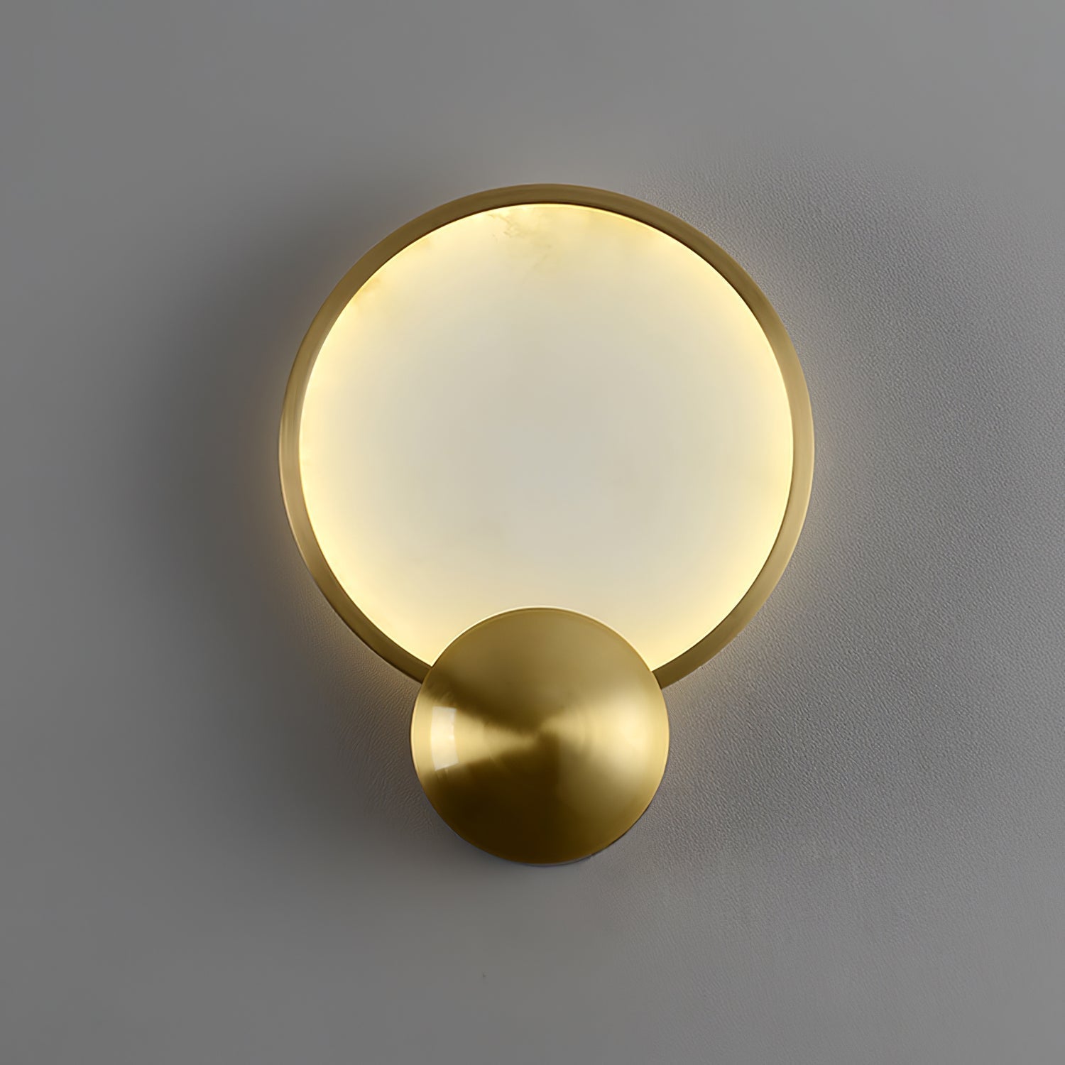 Sol Alabaster Brass Wall Light - Letslighting