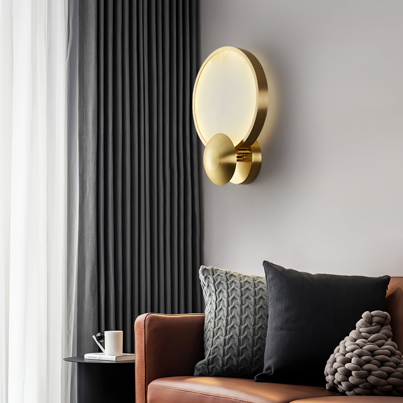 Sol Alabaster Brass Wall Light - Letslighting