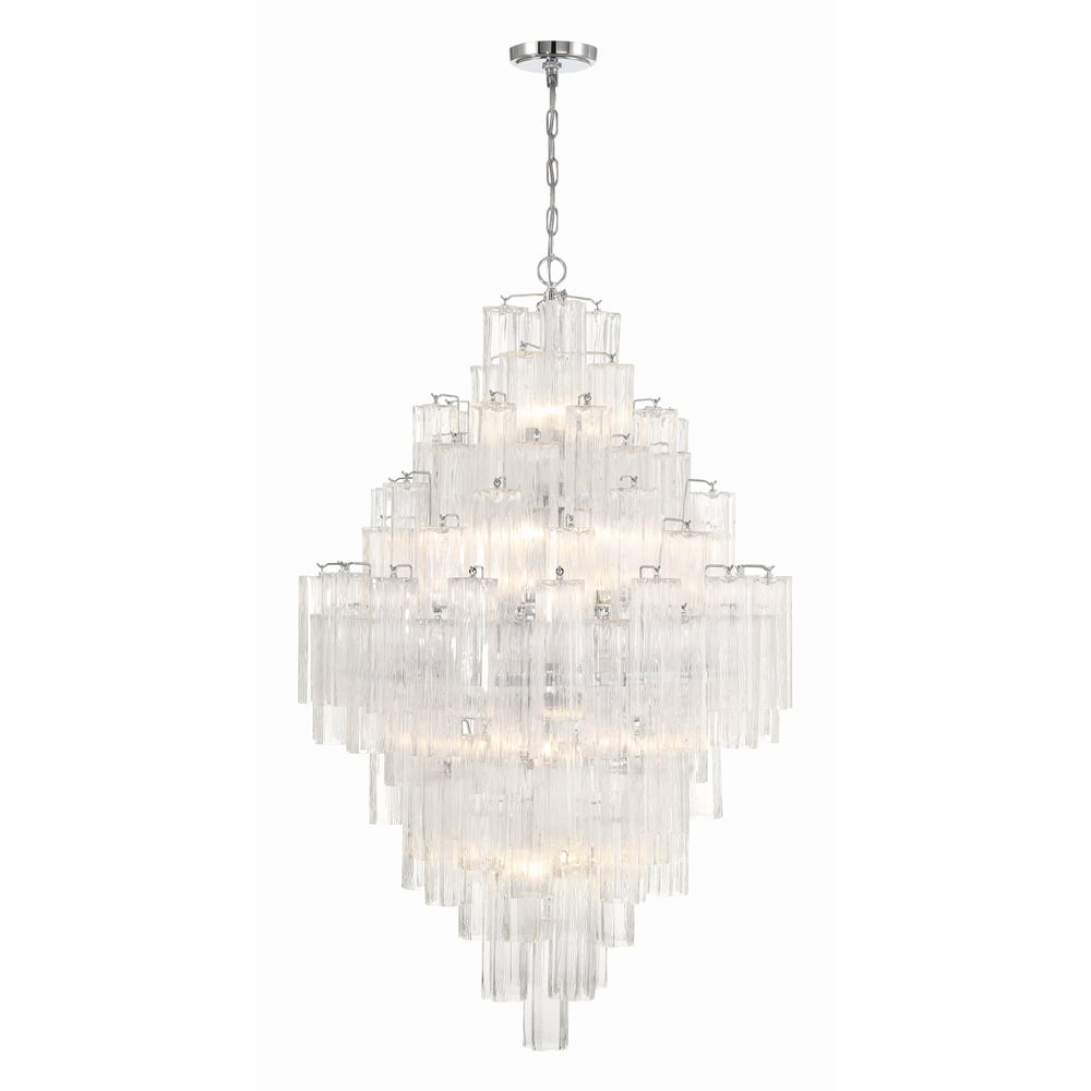 Aurora Diamond Chandelier Glass Tube Layered Amber - Letslighting