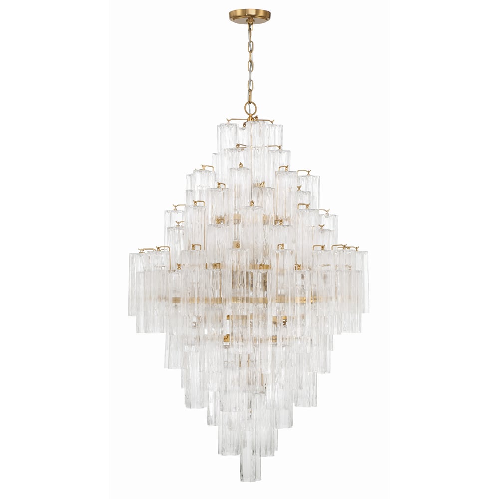 Aurora Diamond Chandelier Glass Tube Layered Amber - Letslighting