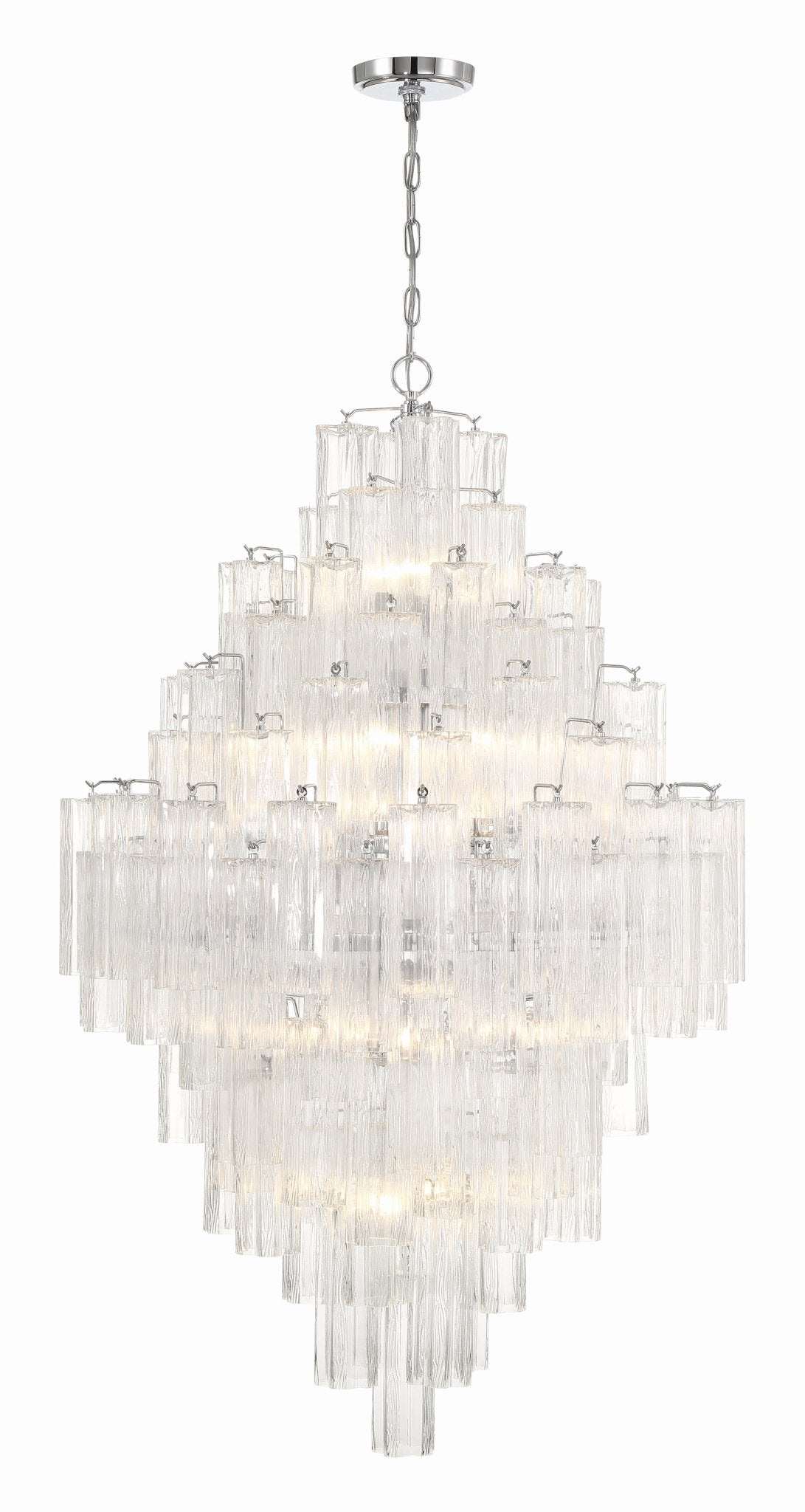 Aurora Diamond Chandelier Glass Tube Layered Amber - Letslighting