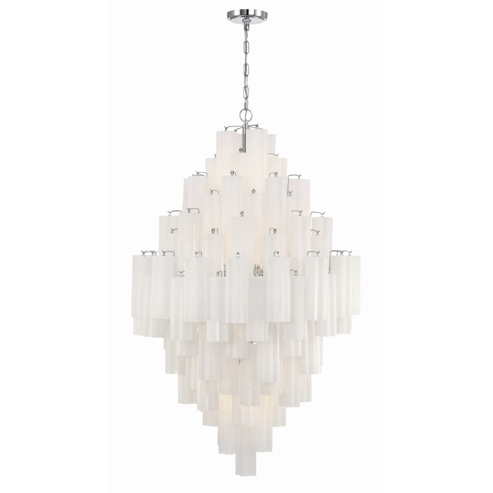 Aurora Diamond Chandelier Glass Tube Layered Amber - Letslighting