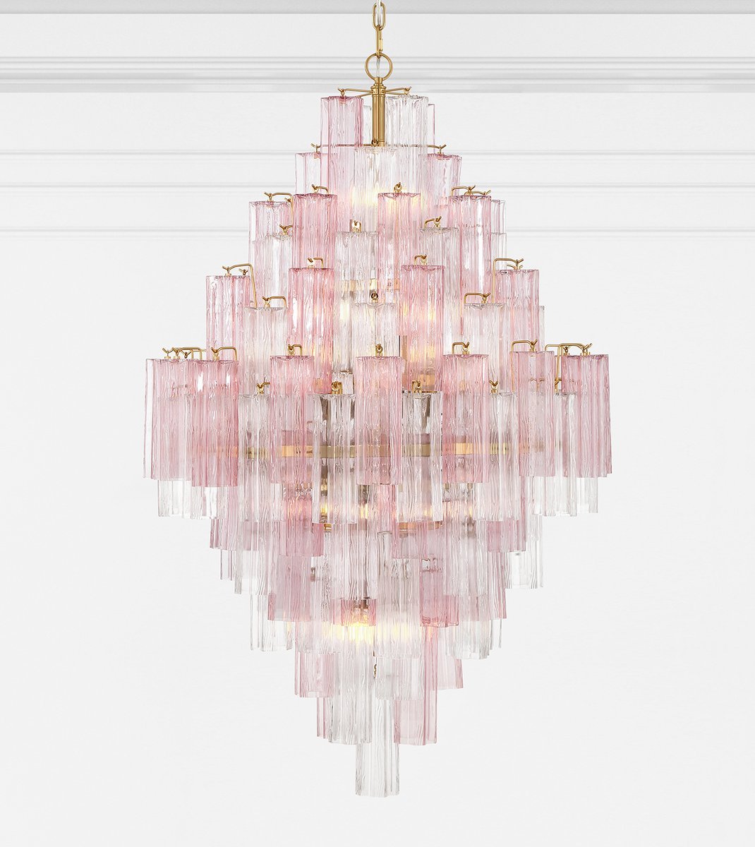 Aurora Diamond Chandelier Glass Tube Layered Amber - Letslighting