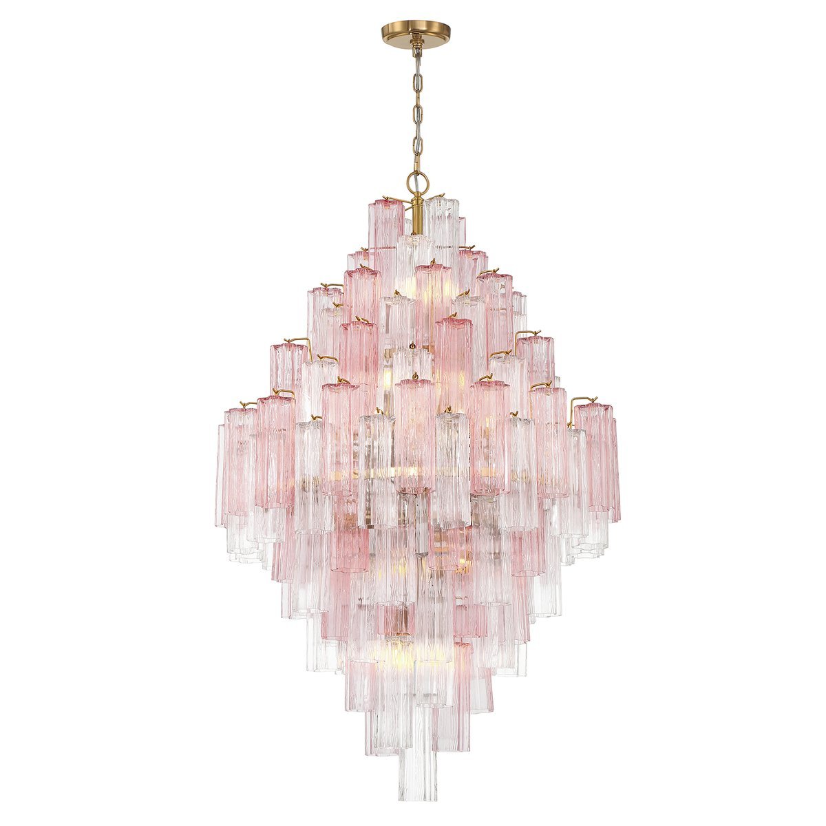 Aurora Diamond Chandelier Glass Tube Layered Amber - Letslighting