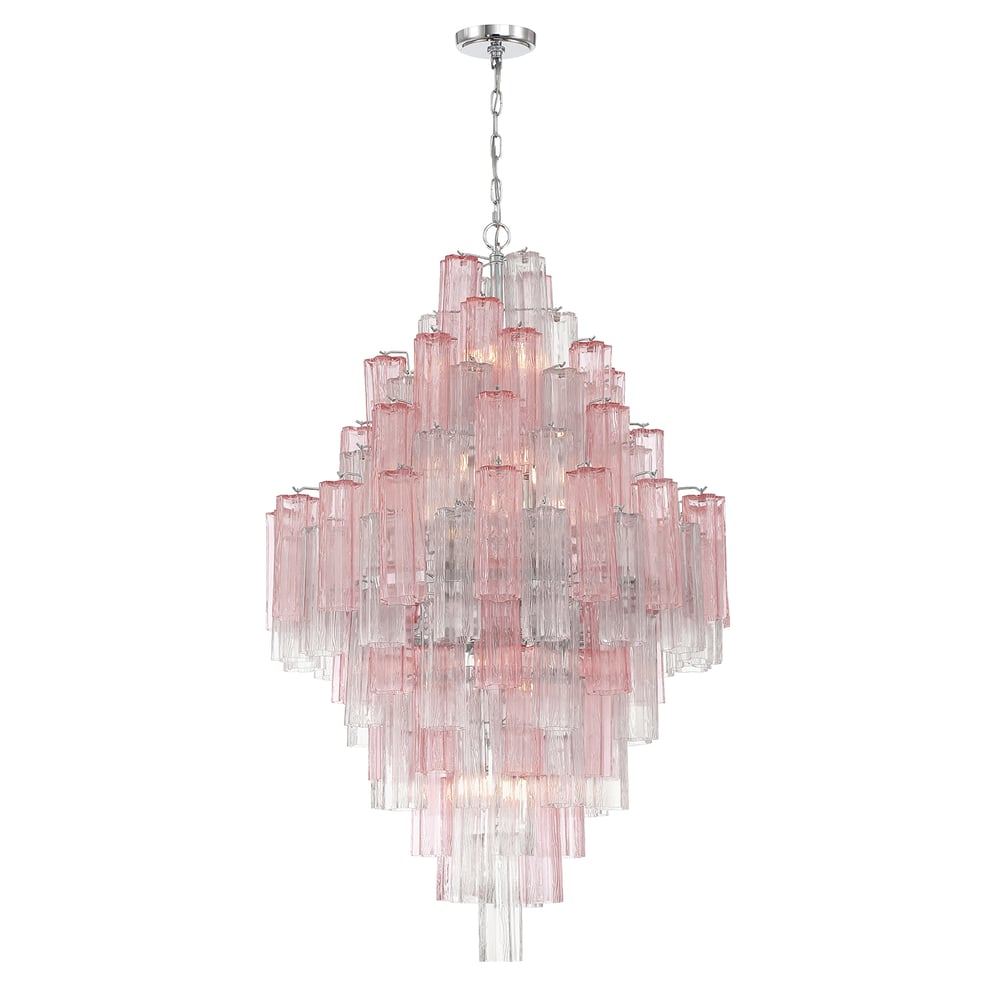 Aurora Diamond Chandelier Glass Tube Layered Amber - Letslighting