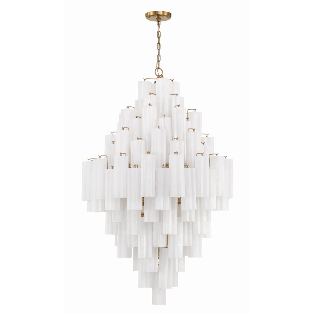 Aurora Diamond Chandelier Glass Tube Layered Amber - Letslighting