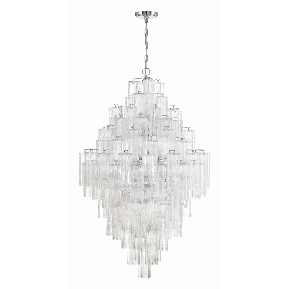 Aurora Diamond Chandelier Glass Tube Layered Amber - Letslighting