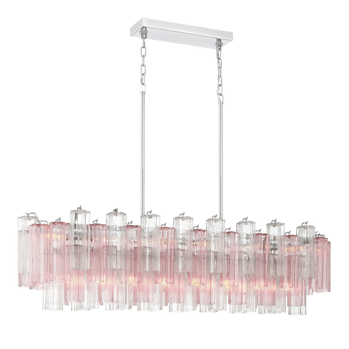 Aurora Linear Chandelier Glass Tube Tiered Amber - Letslighting