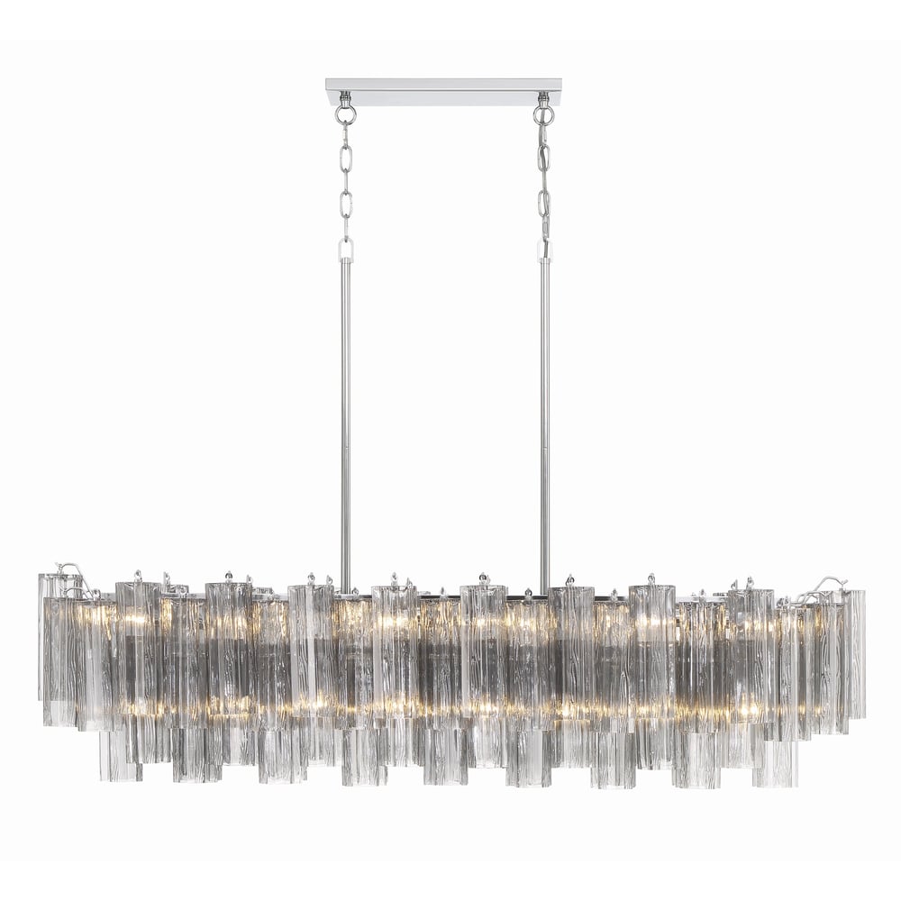 Aurora Linear Chandelier Glass Tube Tiered Amber - Letslighting