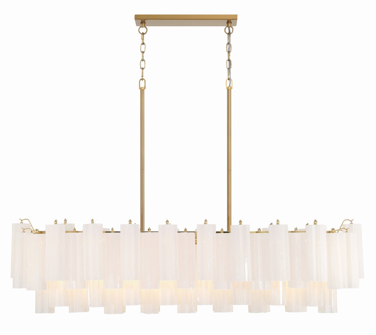 Aurora Linear Chandelier Glass Tube Tiered Amber - Letslighting