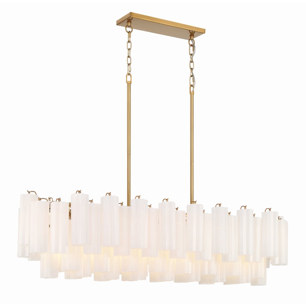 Aurora Linear Chandelier Glass Tube Tiered Amber - Letslighting
