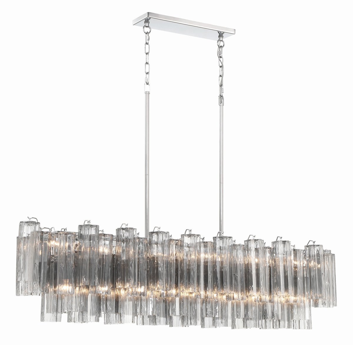 Aurora Linear Chandelier Glass Tube Tiered Amber - Letslighting