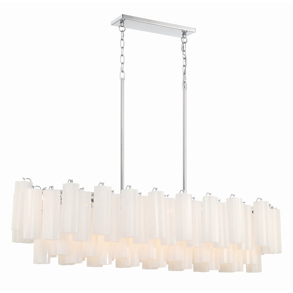 Aurora Linear Chandelier Glass Tube Tiered Amber - Letslighting