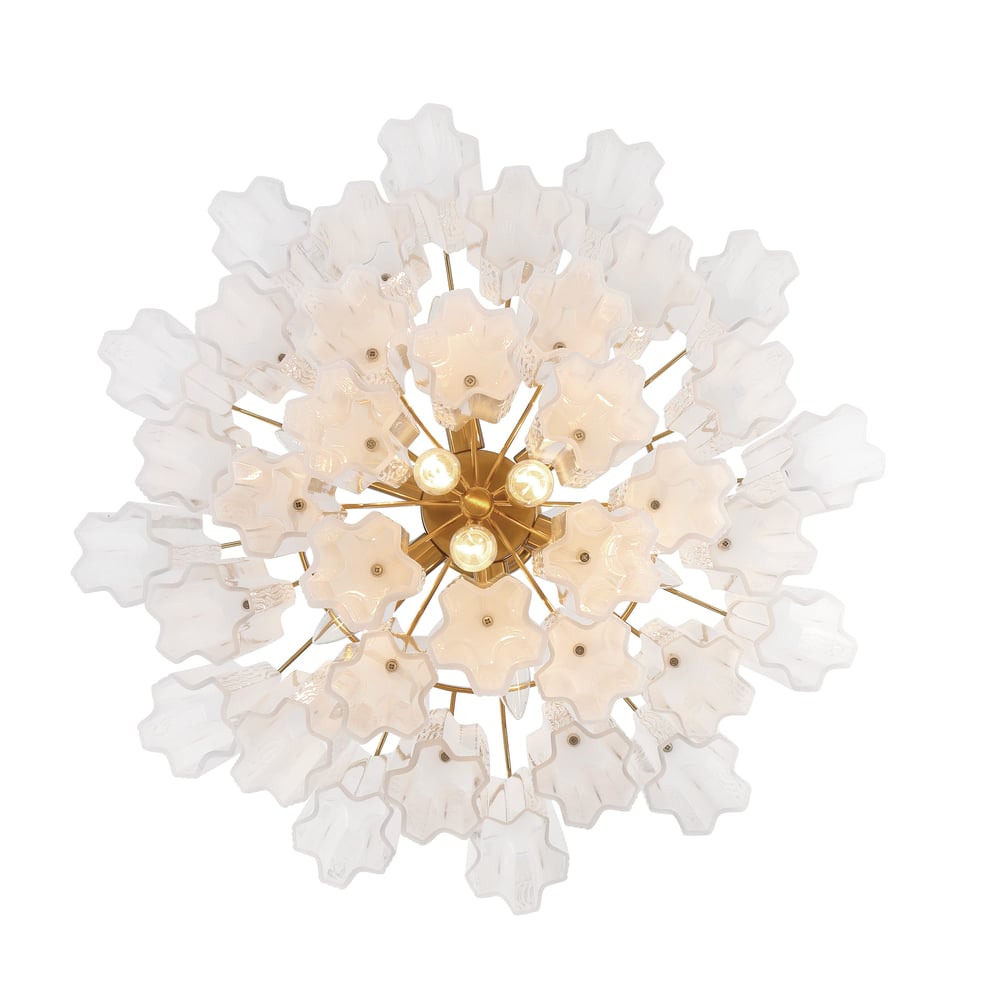 Aurora Murano Chandelier Glass Tube Layered Amber - Letslighting