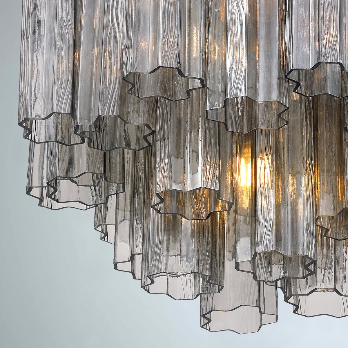 Aurora Murano Chandelier Glass Tube Layered Amber - Letslighting