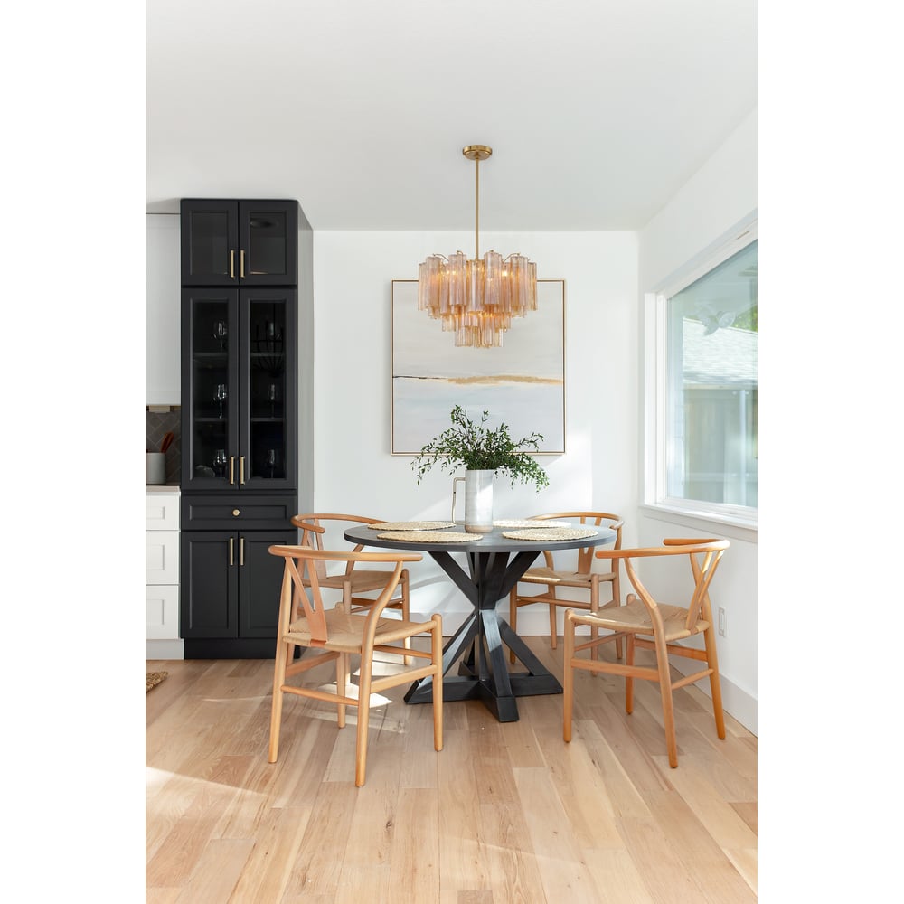 Aurora Murano Chandelier Glass Tube Layered Amber - Letslighting