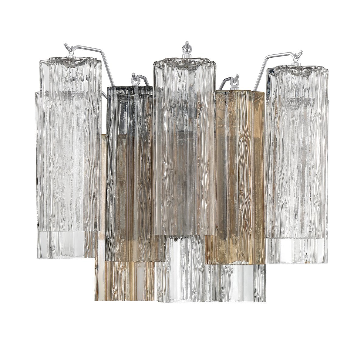 Aurora Wall Light Tronchi Glass Tube Tiered Amber Modern - Letslighting