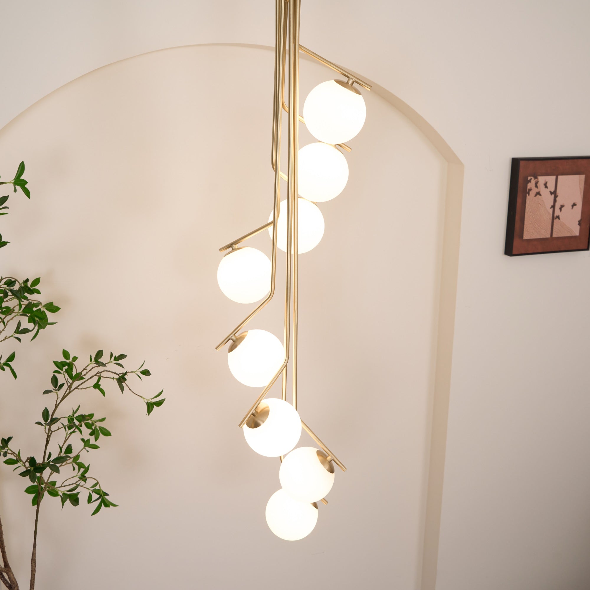Ageet Modern Minimalist Glass Pendant Light - Lamp Copper