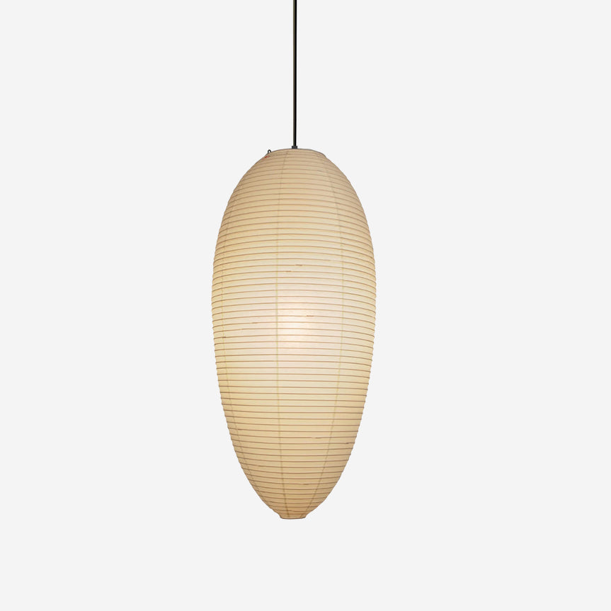 Akari 23A Pendant Lamp Rice Paper Oval Form - Letslighting