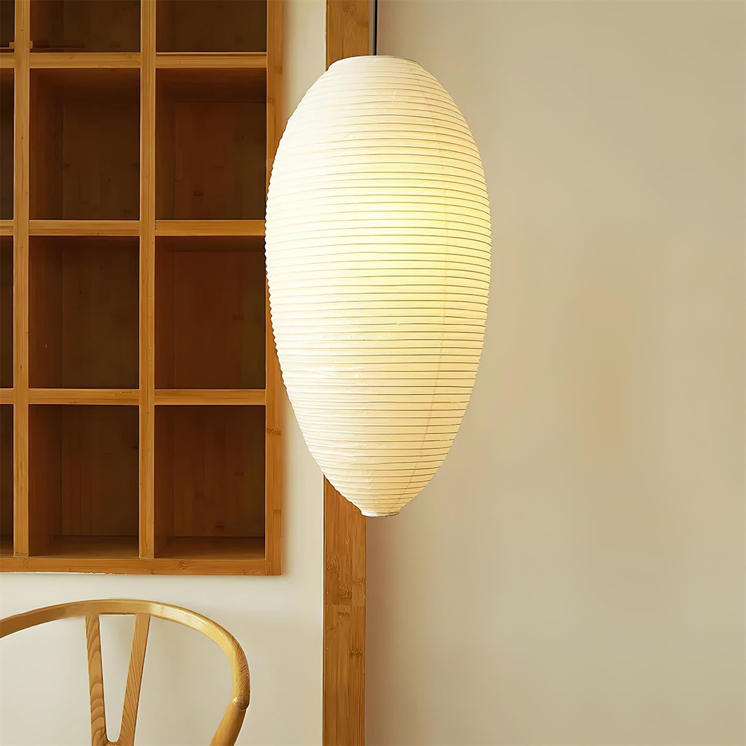 Akari 23A Pendant Lamp Rice Paper Oval Form - Letslighting