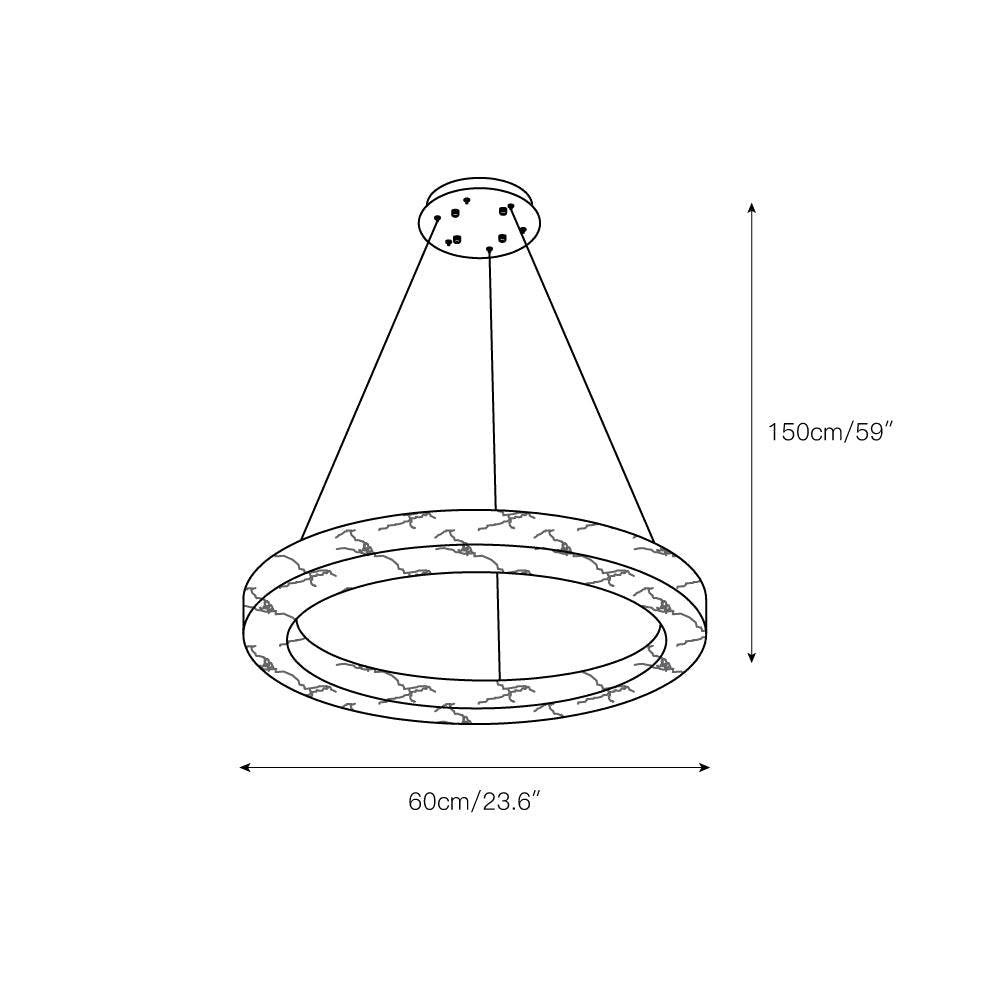 Plotuvyn Postmodern Luxury Ring Alabaster Chandelier - Lamp Copper