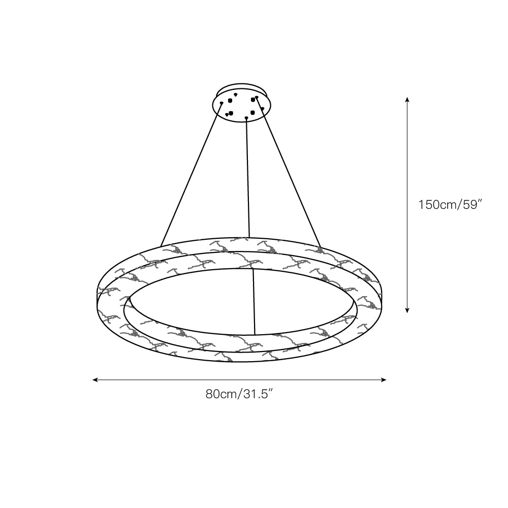 Plotuvyn Postmodern Luxury Ring Alabaster Chandelier - Lamp Copper