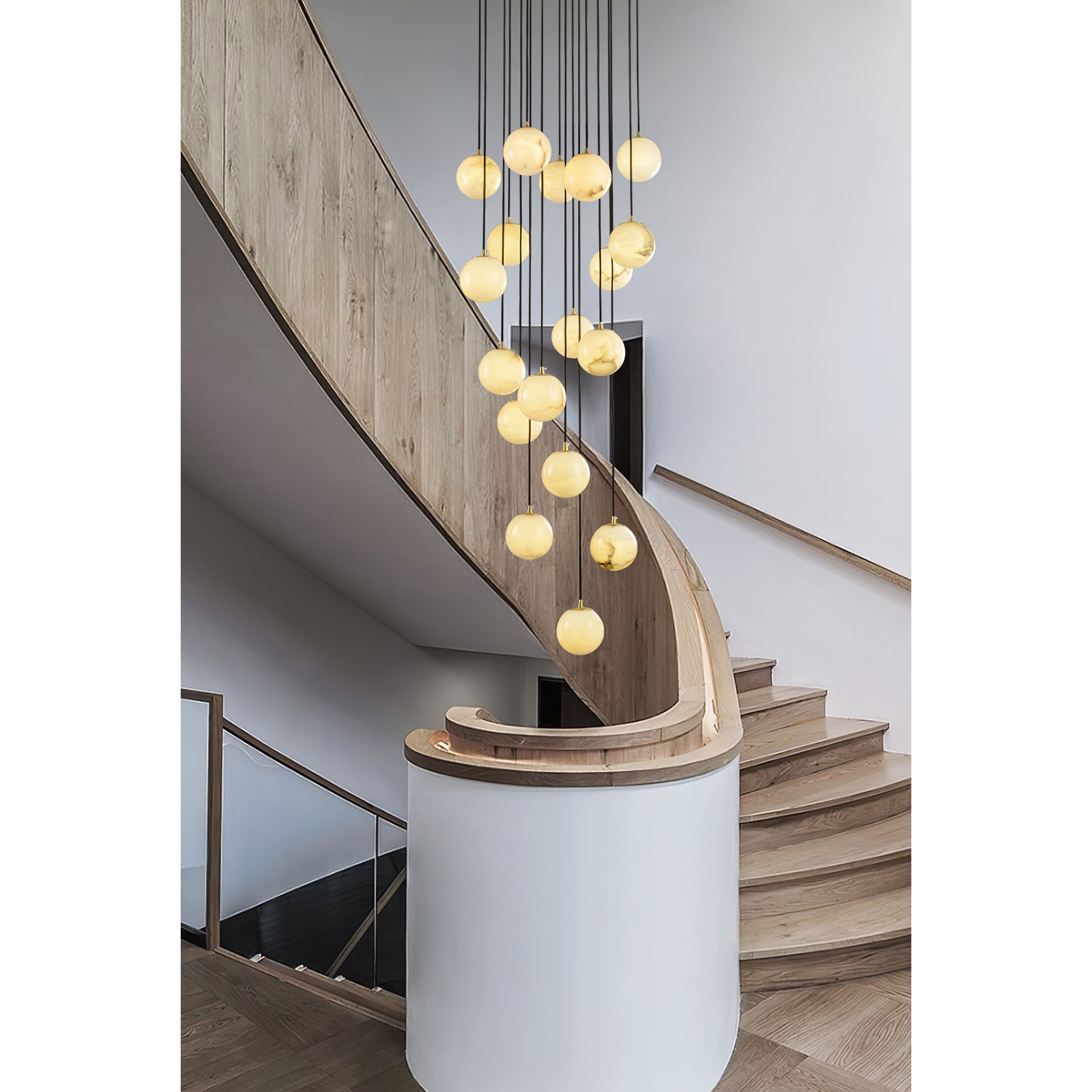 Gloruvye Balls Modern Cluster Metal Chandelier - Lamp Copper