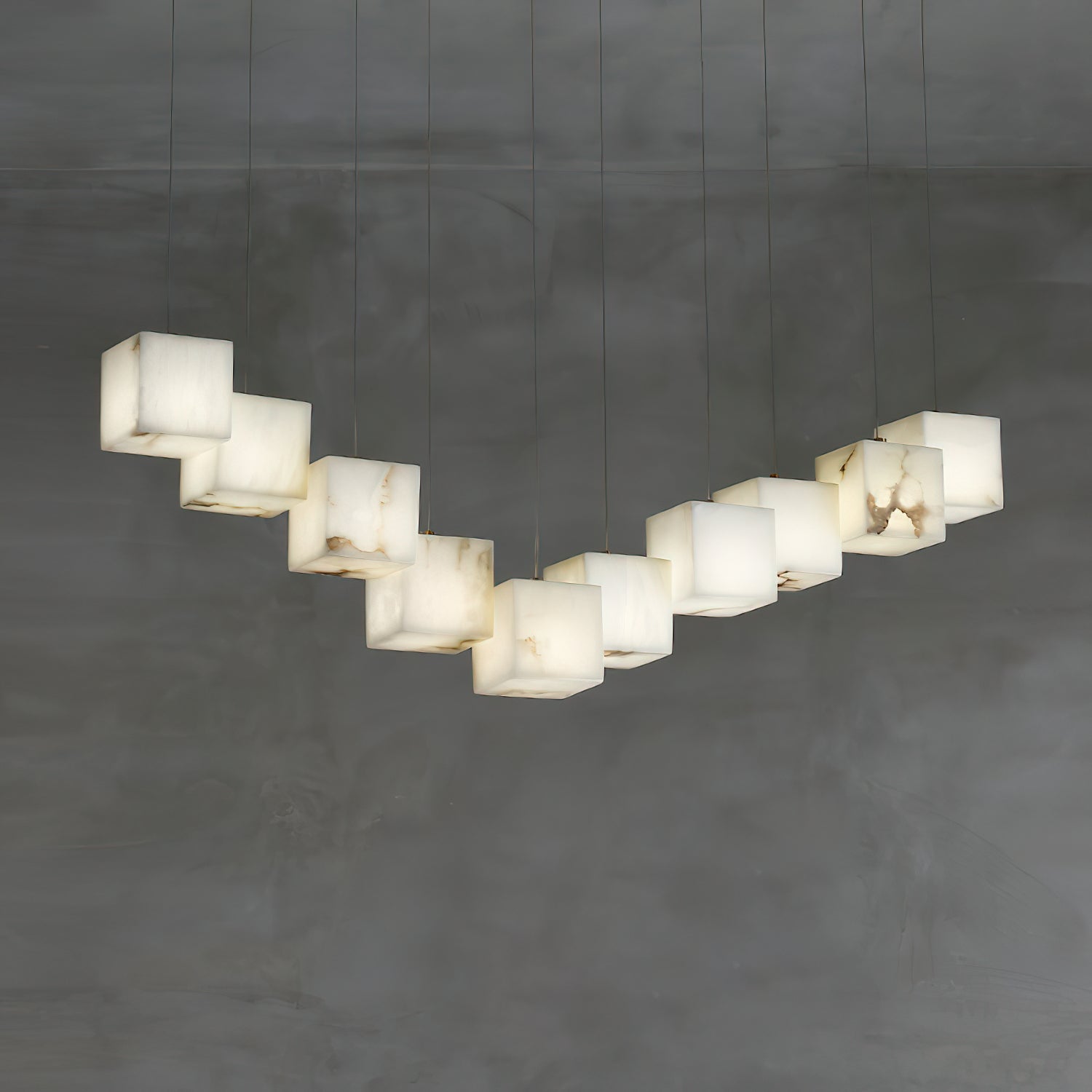 Jarnbruvyd Individual Modern Box Metal Chandelier - Lamp Copper