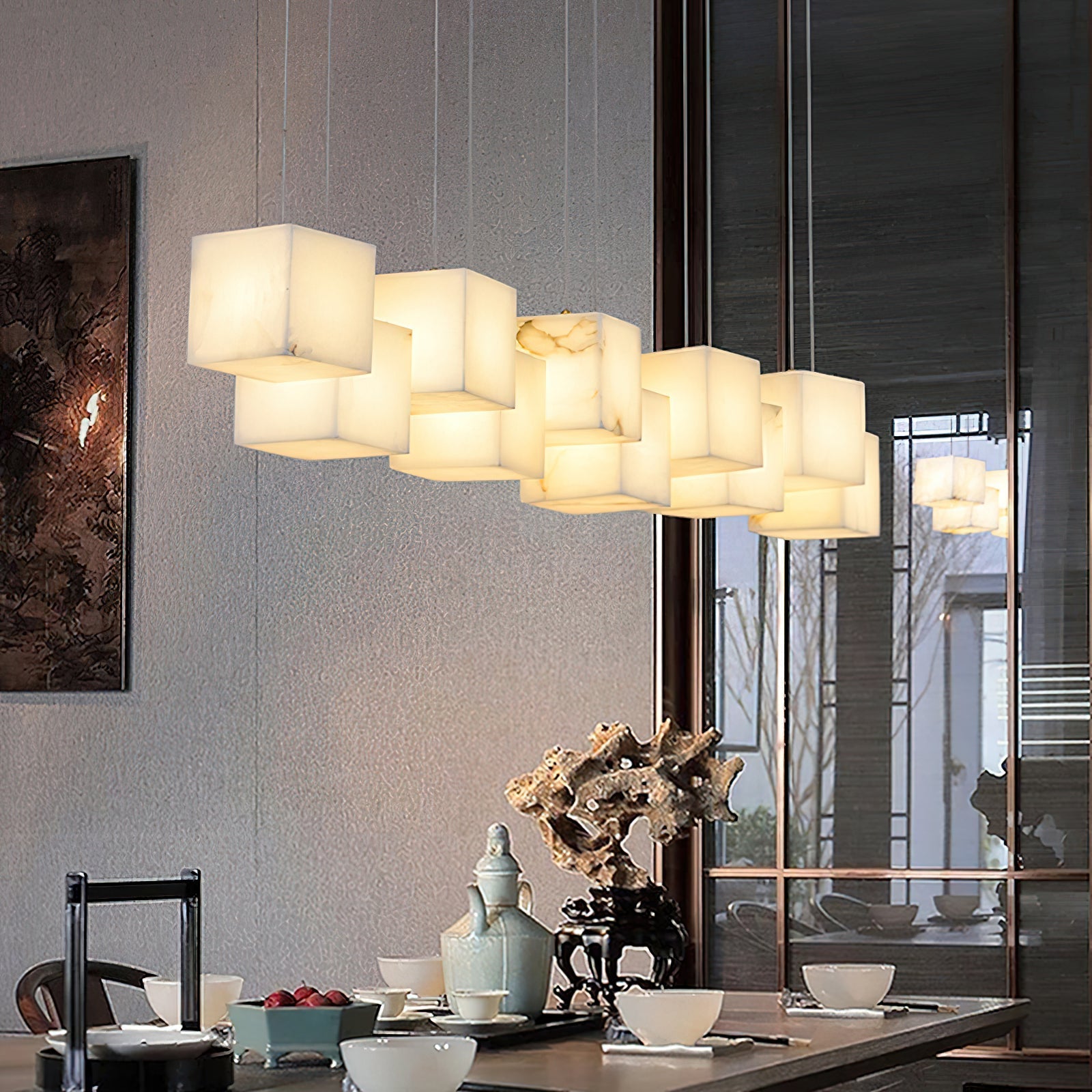 Jarnbruvyd Individual Modern Box Metal Chandelier - Lamp Copper