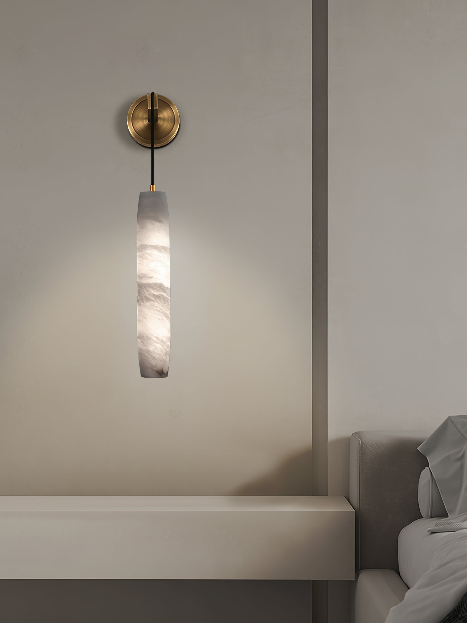 Alabaster Individual Creativity Flute Metal Wall Lamp - Lamp Copper