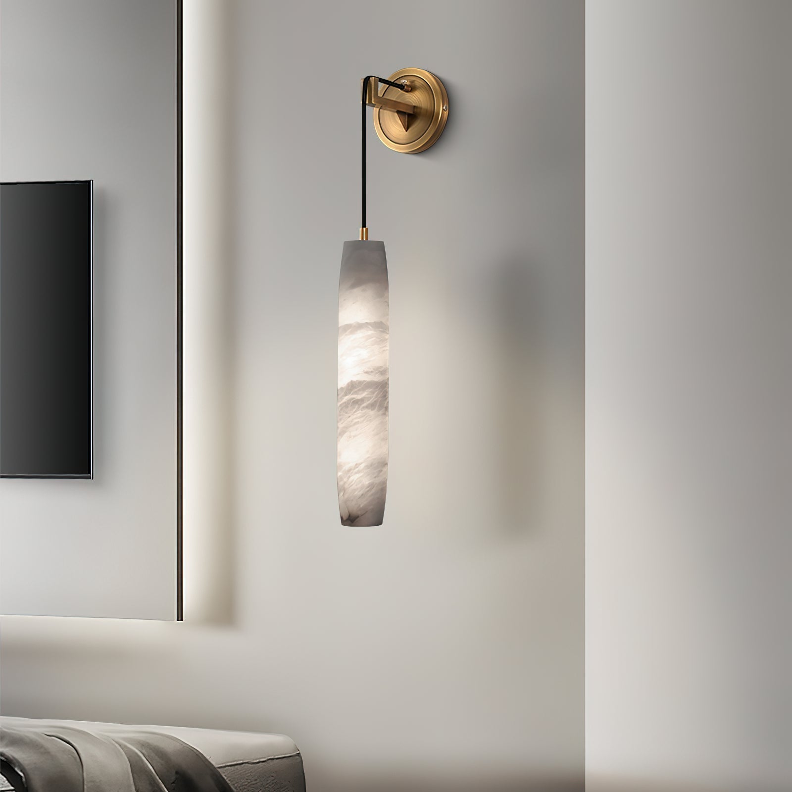 Alabaster Individual Creativity Flute Metal Wall Lamp - Lamp Copper