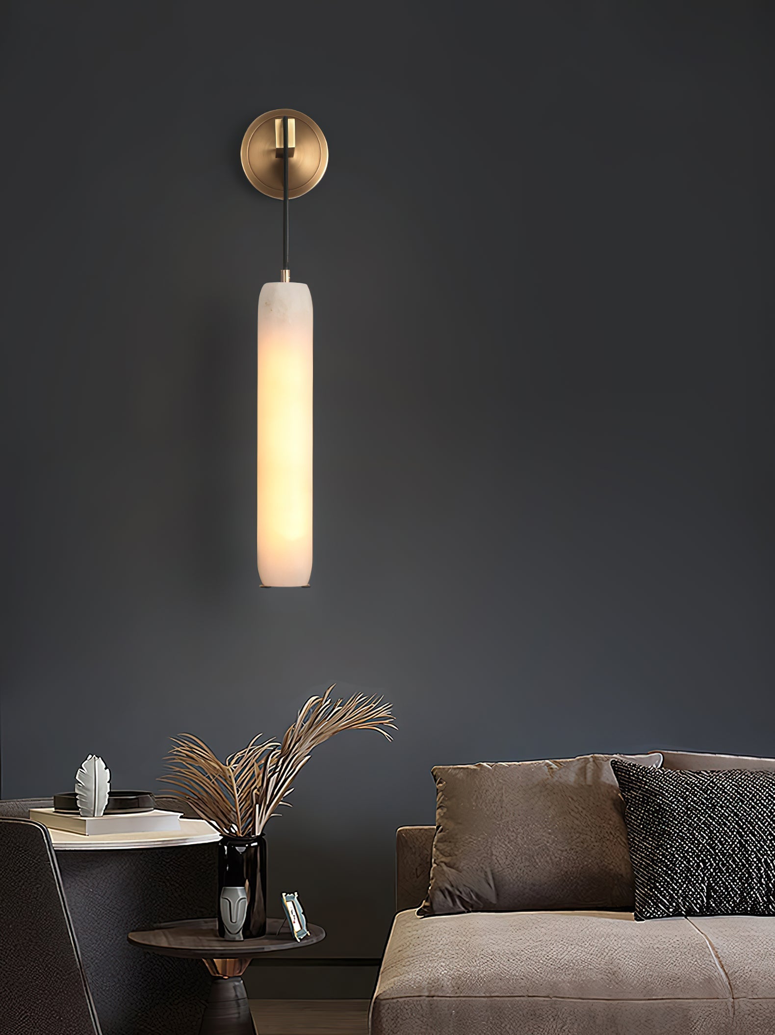 Alabaster Individual Creativity Flute Metal Wall Lamp - Lamp Copper