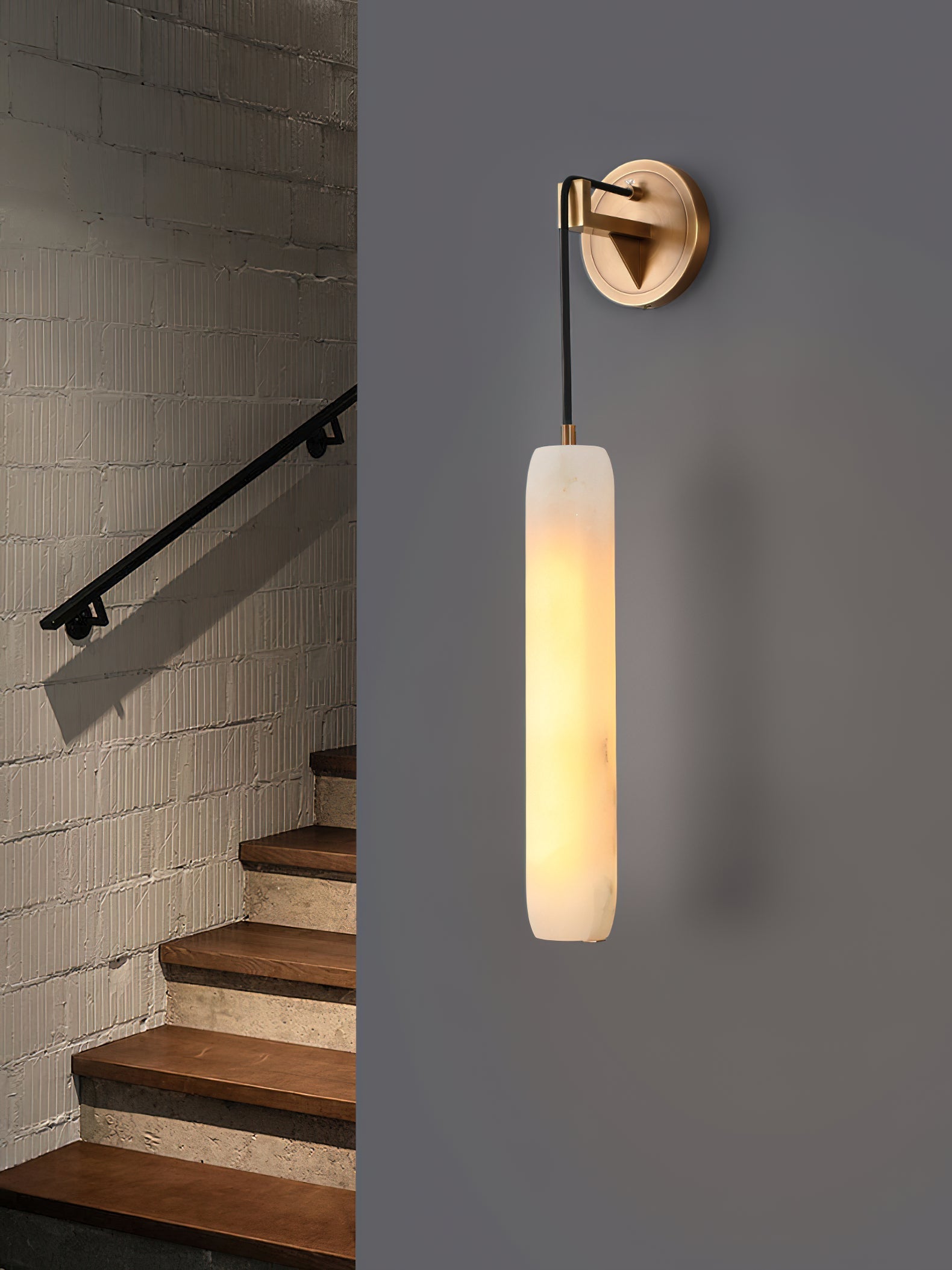 Alabaster Individual Creativity Flute Metal Wall Lamp - Lamp Copper