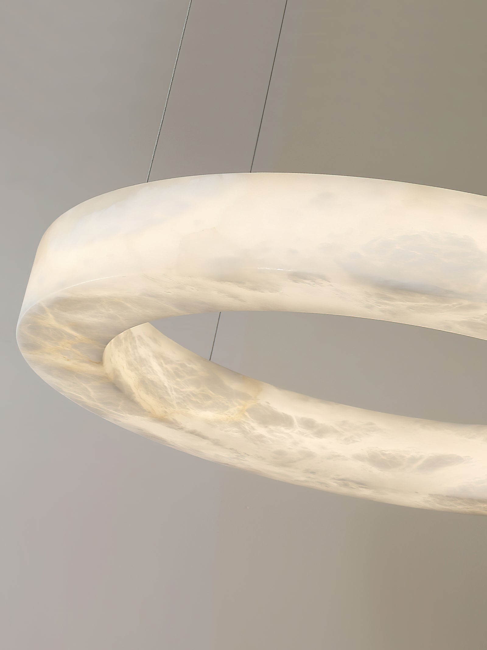 Plotuvyn Postmodern Luxury Ring Alabaster Chandelier - Lamp Copper