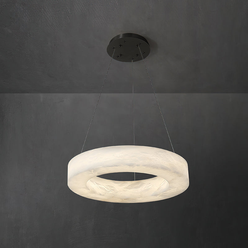 Plotuvyn Postmodern Luxury Ring Alabaster Chandelier - Lamp Copper
