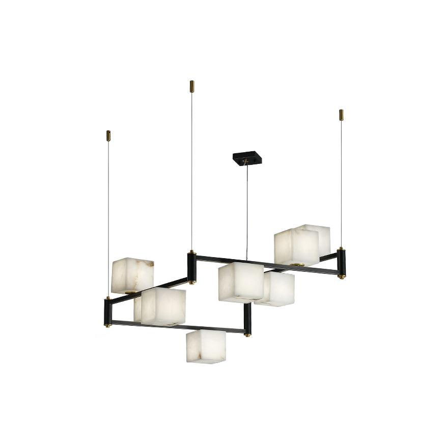 Ostruvye Individual Creativity Box Alabaster Chandelier - Lamp Copper