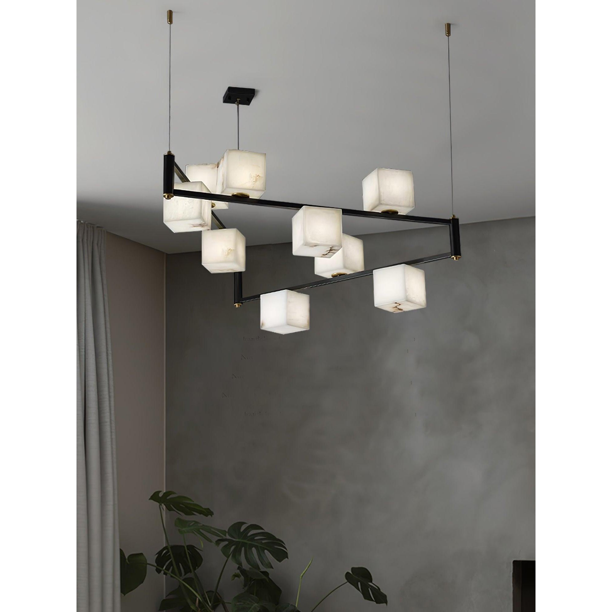 Ostruvye Individual Creativity Box Alabaster Chandelier - Lamp Copper