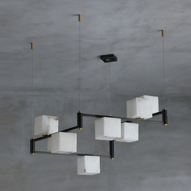Ostruvye Individual Creativity Box Alabaster Chandelier - Lamp Copper