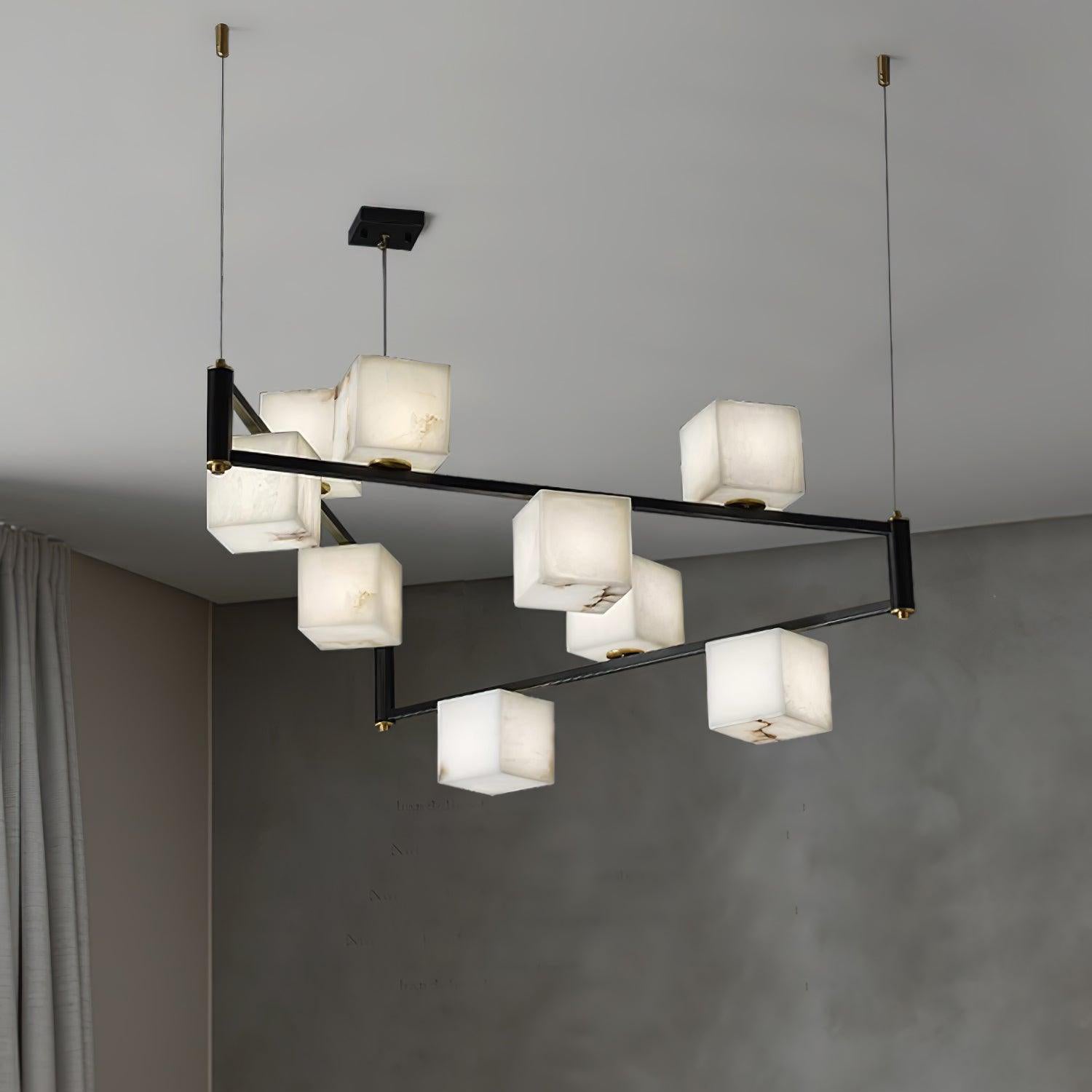 Ostruvye Individual Creativity Box Alabaster Chandelier - Lamp Copper