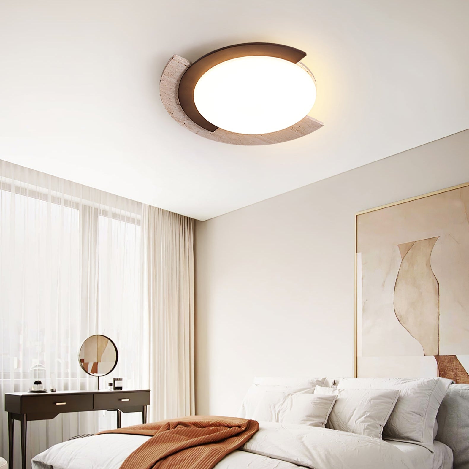 Alaric Moderne Acrylique Travertin Plafonnier Lampe