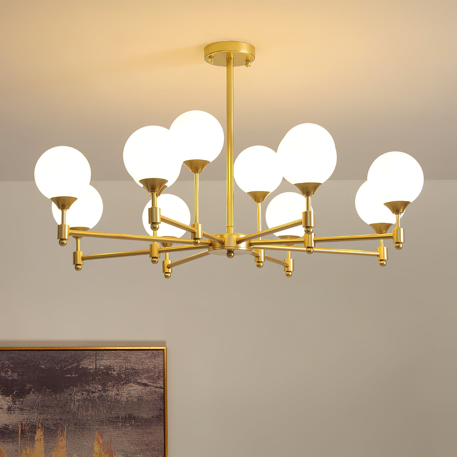 Vatnuvyi Minimalist Globe Glass Chandelier - Lamp Copper