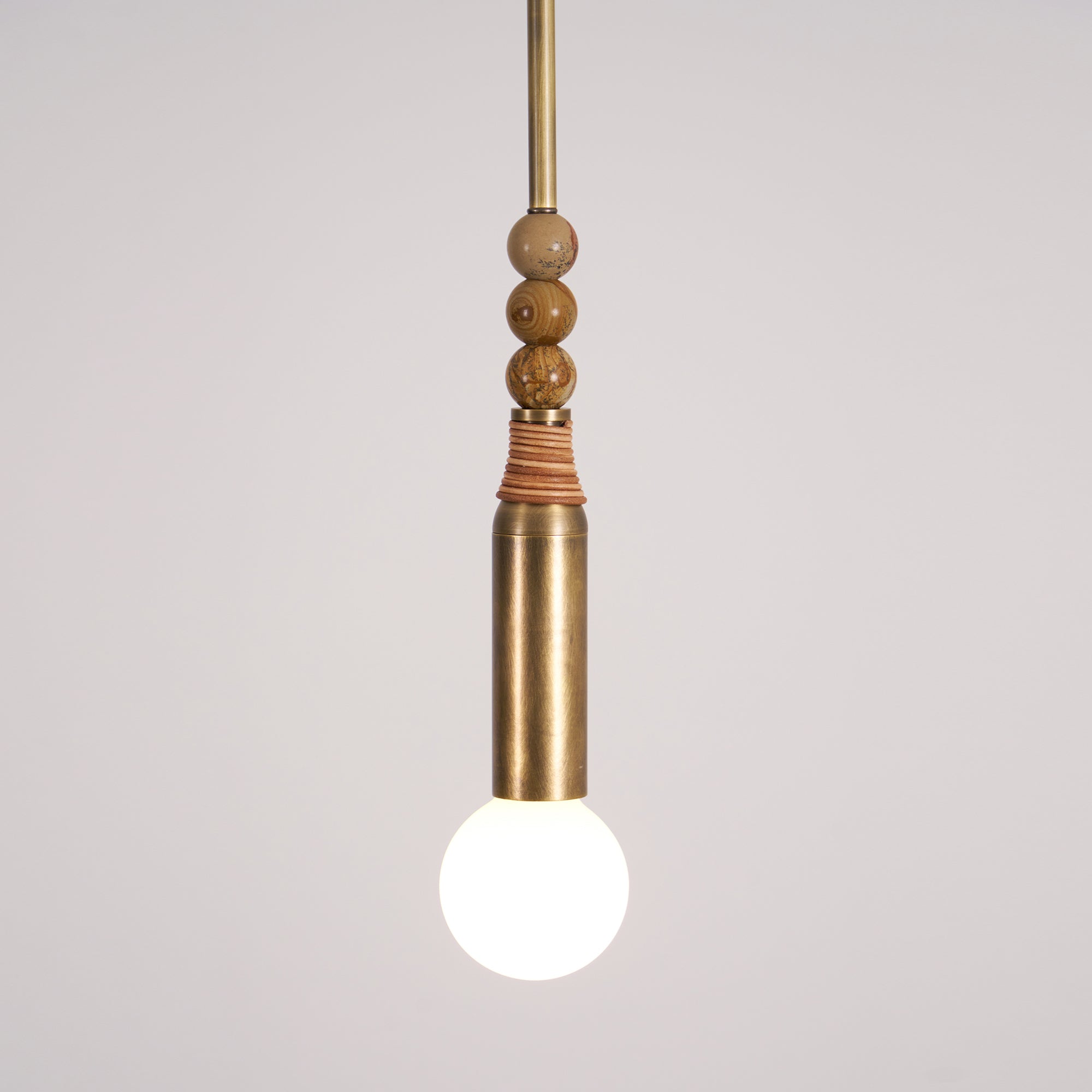 Alvuvyn Modern Minimalist Marble Pendant Light - Lamp Copper
