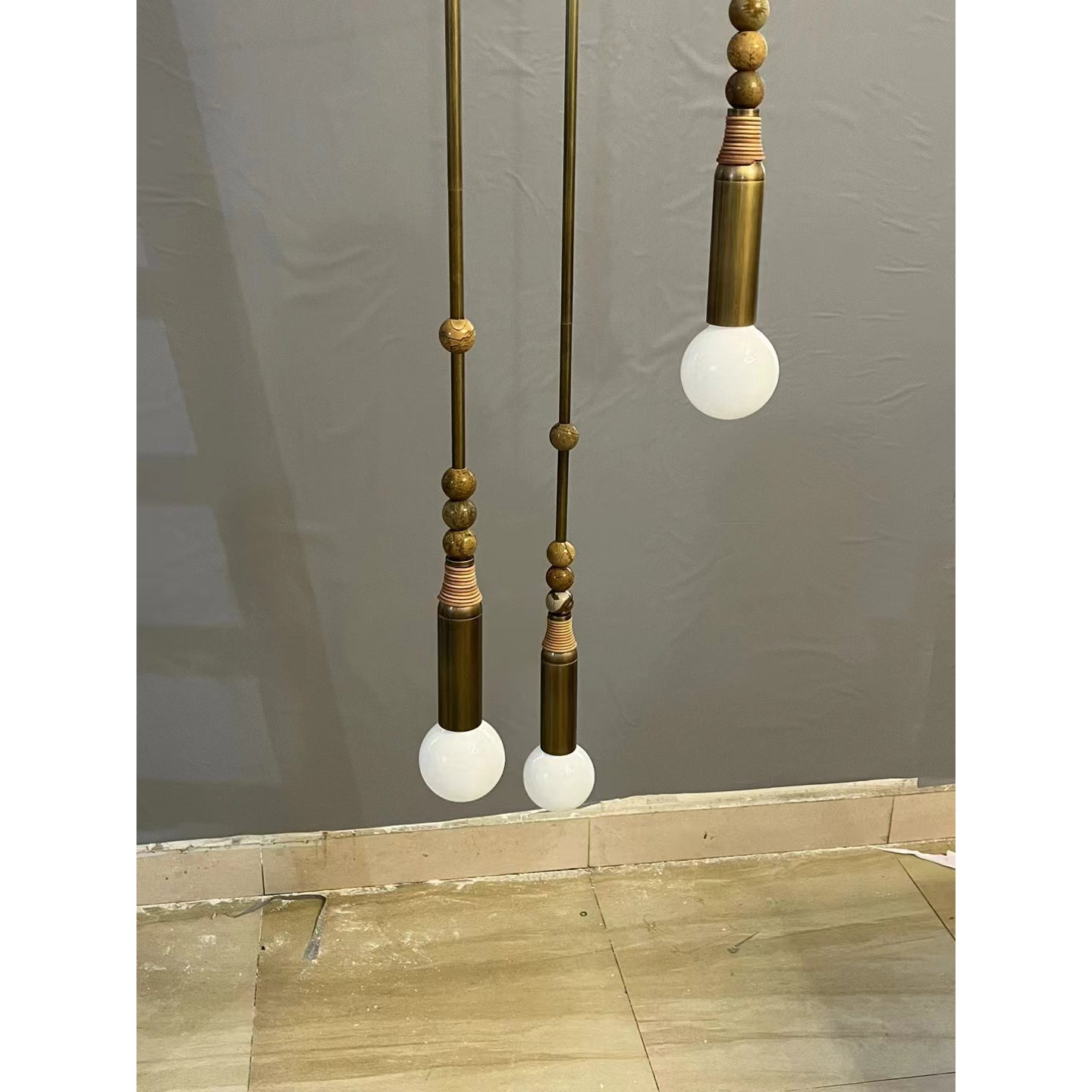 Alvuvyn Modern Minimalist Marble Pendant Light - Lamp Copper