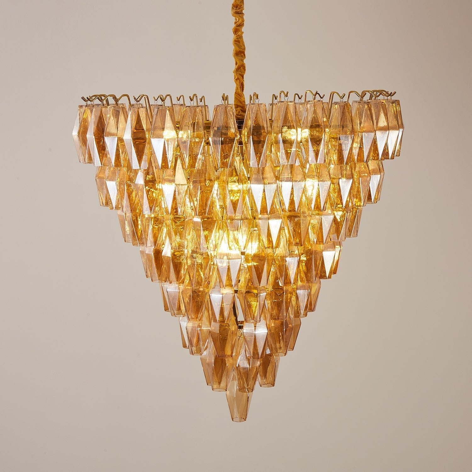 Aurora Chandelier Amber Empire Prism - Letslighting