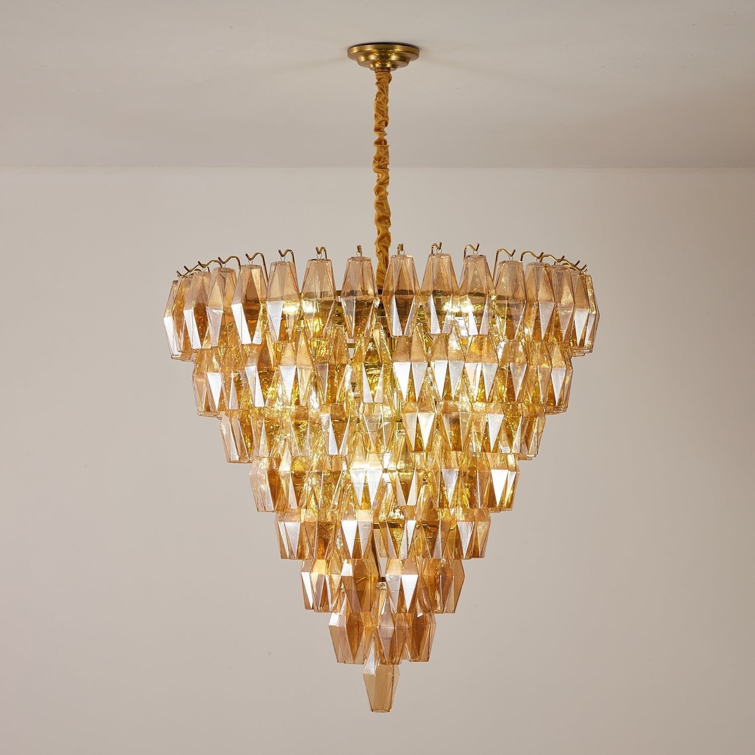 Aurora Chandelier Amber Empire Prism - Letslighting